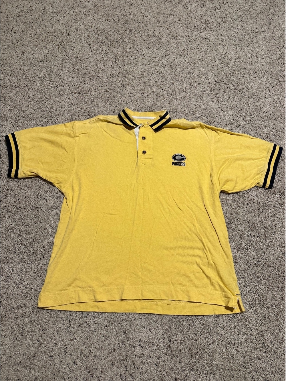 Vintage Cutter & Buck Green Bay Packers Yellow Polo Shirt